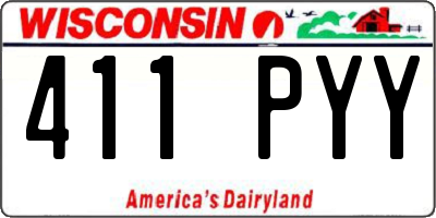 WI license plate 411PYY