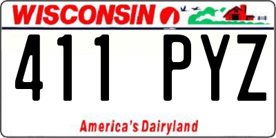 WI license plate 411PYZ