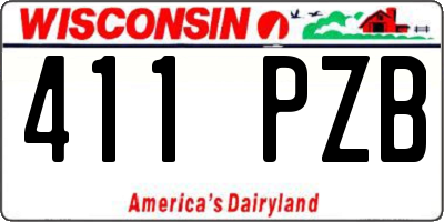 WI license plate 411PZB