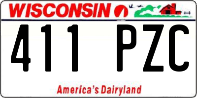 WI license plate 411PZC