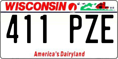 WI license plate 411PZE