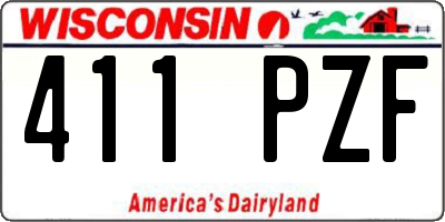 WI license plate 411PZF