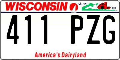 WI license plate 411PZG
