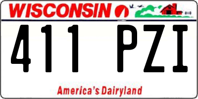 WI license plate 411PZI