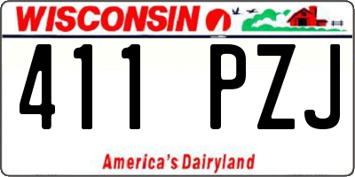 WI license plate 411PZJ