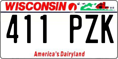 WI license plate 411PZK