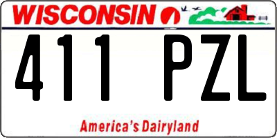WI license plate 411PZL