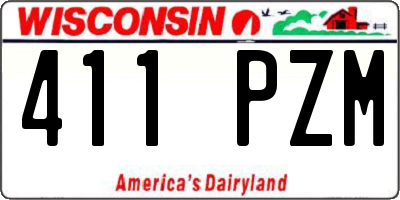 WI license plate 411PZM