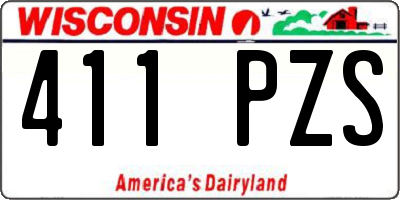 WI license plate 411PZS
