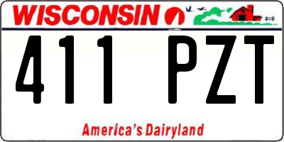 WI license plate 411PZT
