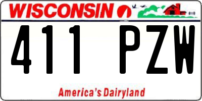 WI license plate 411PZW