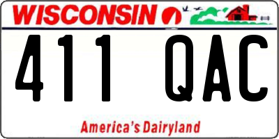WI license plate 411QAC