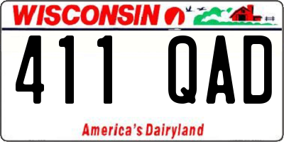 WI license plate 411QAD