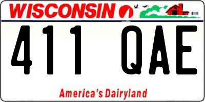 WI license plate 411QAE