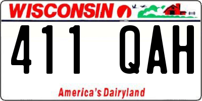 WI license plate 411QAH