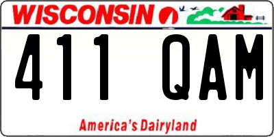 WI license plate 411QAM