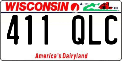 WI license plate 411QLC
