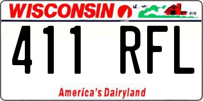 WI license plate 411RFL