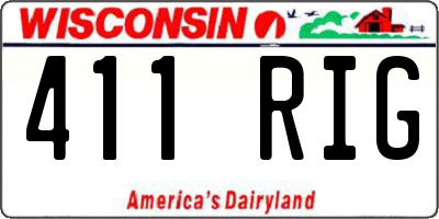 WI license plate 411RIG
