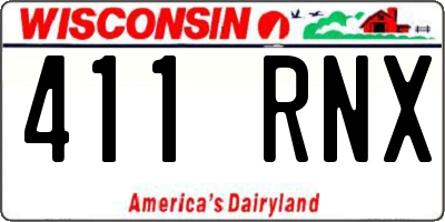 WI license plate 411RNX
