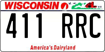 WI license plate 411RRC