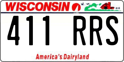 WI license plate 411RRS