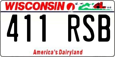 WI license plate 411RSB