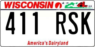 WI license plate 411RSK