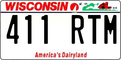WI license plate 411RTM
