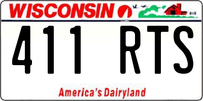 WI license plate 411RTS
