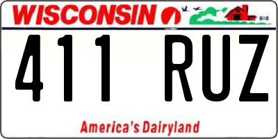 WI license plate 411RUZ
