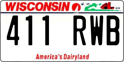 WI license plate 411RWB