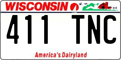 WI license plate 411TNC