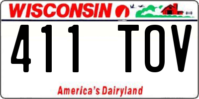 WI license plate 411TOV
