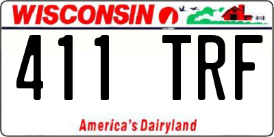 WI license plate 411TRF
