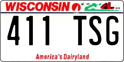 WI license plate 411TSG