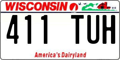 WI license plate 411TUH