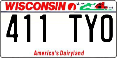 WI license plate 411TYO