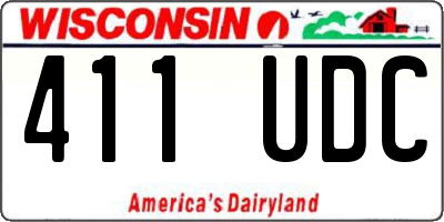 WI license plate 411UDC
