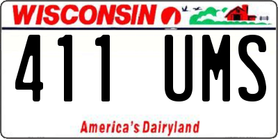 WI license plate 411UMS