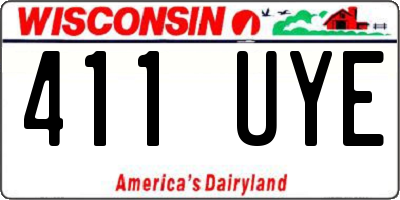 WI license plate 411UYE