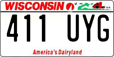 WI license plate 411UYG