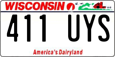 WI license plate 411UYS