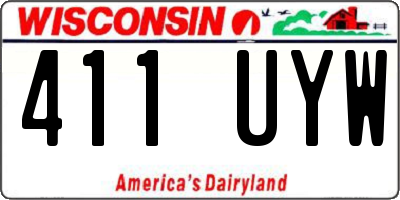 WI license plate 411UYW