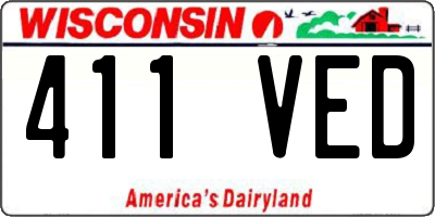 WI license plate 411VED