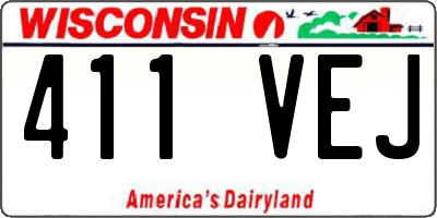 WI license plate 411VEJ