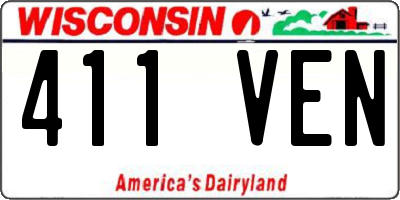 WI license plate 411VEN