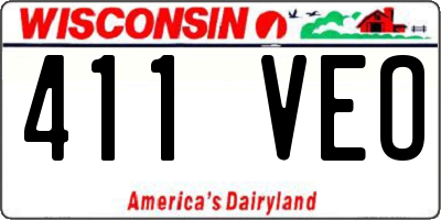 WI license plate 411VEO