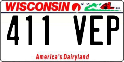 WI license plate 411VEP