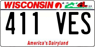 WI license plate 411VES